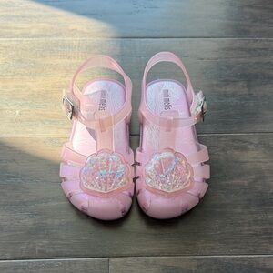Mini Melissa Glittery Pink Kids Sandals